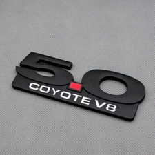 3D Metal 5.0 COYOTE V8 Black Badge 5.0L Racing Sport Emblem Car Sticker Decal