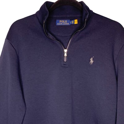 ★★POLO RALPH LAUREN★★ Our Quarter Zipper Sweater Navy MN Polo Ralph Lauren Quarter Zip Sweatshirt Size Small Navy