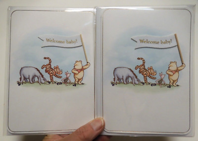 2 Papyrus Card High Quality Winnie The Pooh Welcome New Baby Congratulations