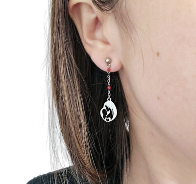 Mama Ohrringe Edelstahl Silber Anhänger Geschenk Damen