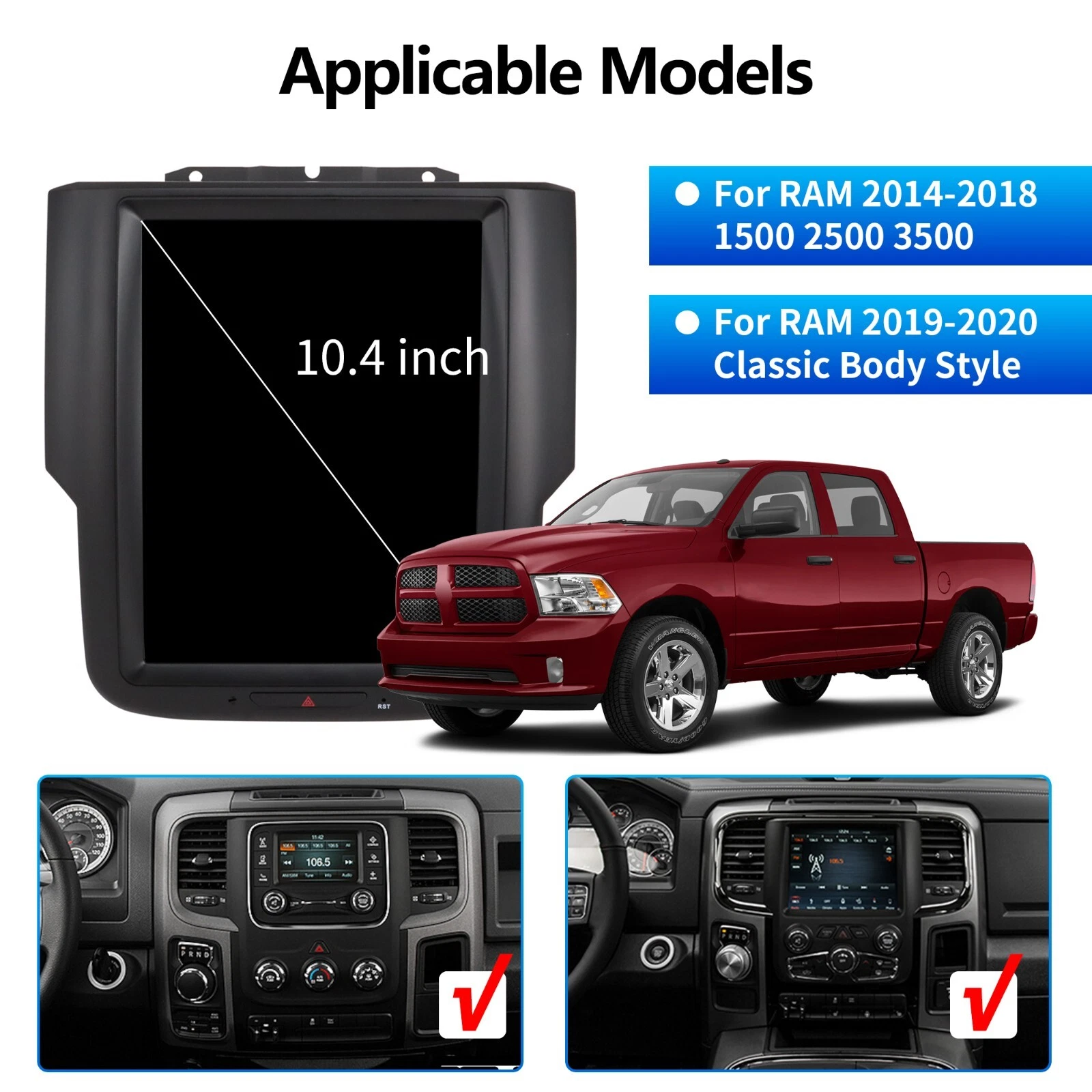 New LINKSWELL Generation 4 T-Style Radio for  RAM 2014-2018 TS-DGPU10-4RR-4B - Picture 2 of 11