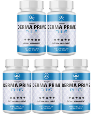 Derma Prime Plus Skin Wellness, Healthy & Glowing Skin Formula- 5 Bottles