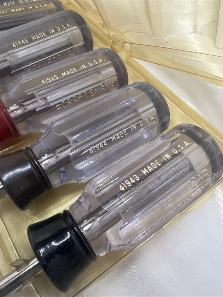 Vintage CRAFTSMAN 8 pc. SAE STUBBY NUT DRIVER SET 41988 Made in USA 1/2-3/16 H - Image 2 of 4