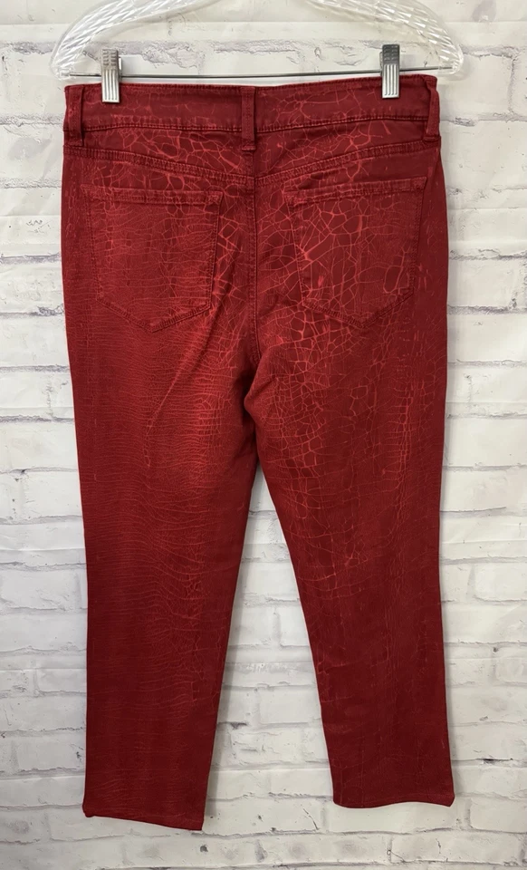 Calça jeans NYDJ Marilyn reta verde tornozelo tamanho 8 tornozelo zíper elástica - Imagem 2 de 4