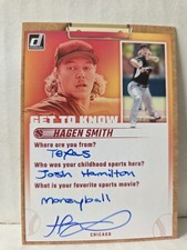 Hagen Smith 2025 Donruss Get To Know On-Card Auto SSP Prospect Rookie