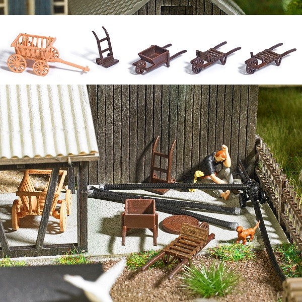 Busch 1630 - 1/87 / H0 Cart Set - New