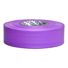 Flagging Tape, No Legend, Purple, 1 3/16 In Wide X 300 Ft Length, Vinyl, 2.5