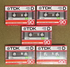 TDK D90 Blank Cassette Tapes 5 Pack NEW SEALED High Output IEC/Type1 90min