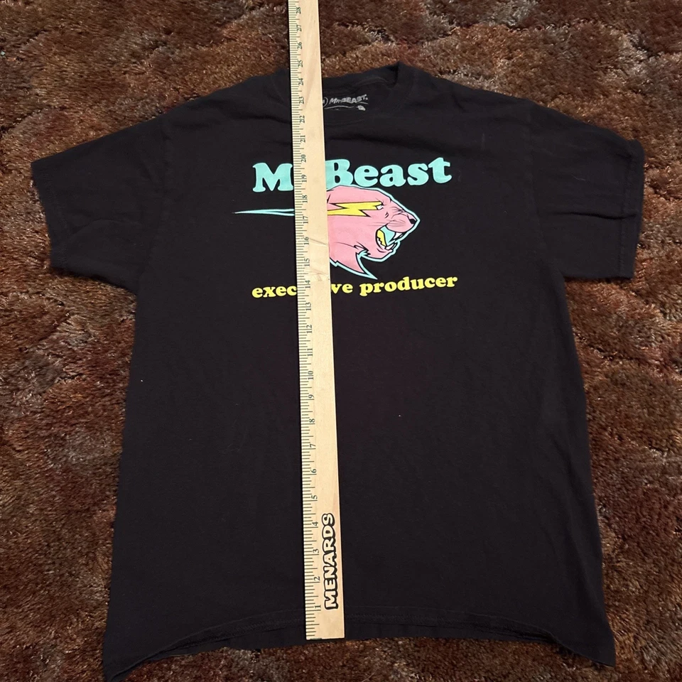 Camiseta de productor ejecutivo Mr Beast talla mediana negra y rosa Foto 4 de 4