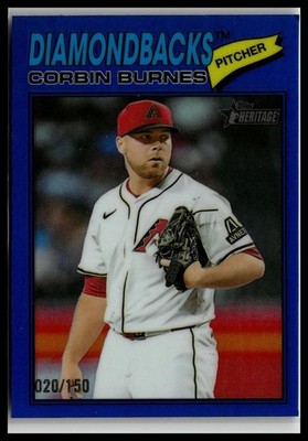 2026 Topps Heritage #238 Corbin Burnes Chrome Blue Refractors #/150