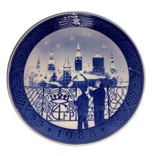 PIATTO DANESE DA COLLEZIONE IN PORCELLANA DANESE NATALE ROYAL COPENAGHEN 1988