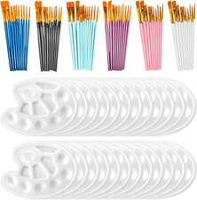 Painting Brush Palette Set 84 Pcs Nylon Head Paint Brushes Kits