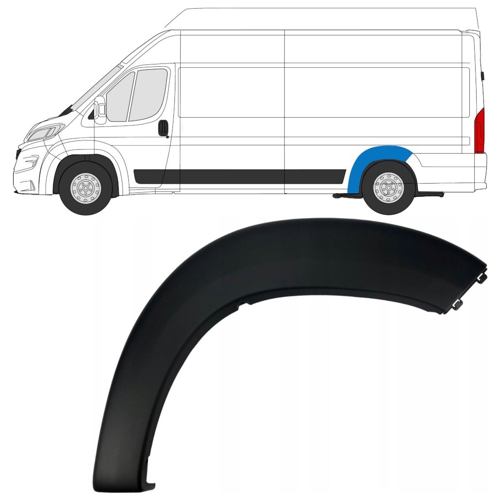 Rear wing side trim for Citroen Jumper 2018- / Left