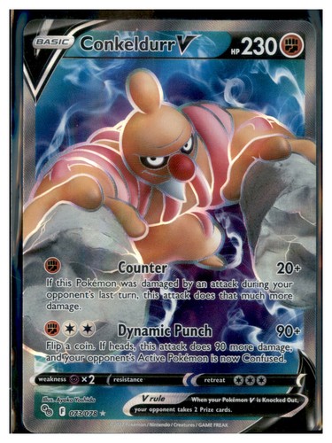 Conkeldurr V (Full Art) Holo Ultra Rare Pokemon GO 073/078 NM