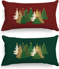 2 Pezzi Standard Federe Cuscini Natalizi Copricuscini Natalizia 40X80Cm, Federa 