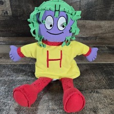 Vintage The Letter People Hand Puppet Plush Mr. H Happy Hair Abrams Learning