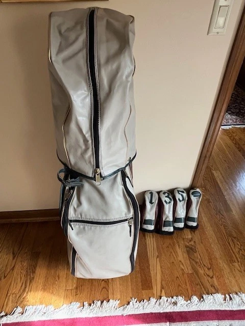 Bolsa de palos de golf Burton de cuero de 6 vías con capucha para lluvia y 4 cubiertas para la cabeza a juego Foto 2 de 4