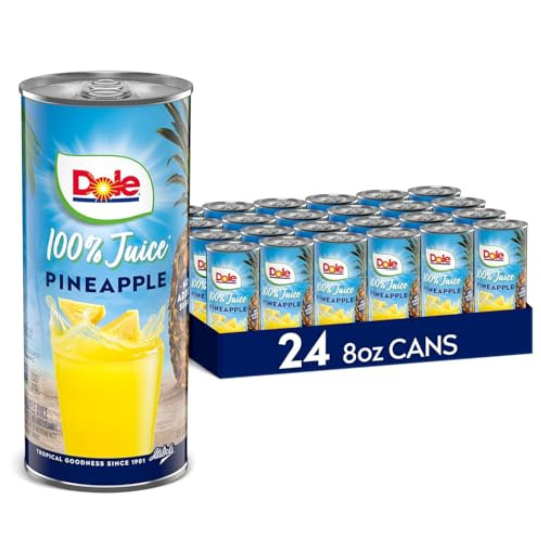 Jugo de piña Dole 100 %, sin azúcar añadido, excelente fuente de vitamina C, 100 % F