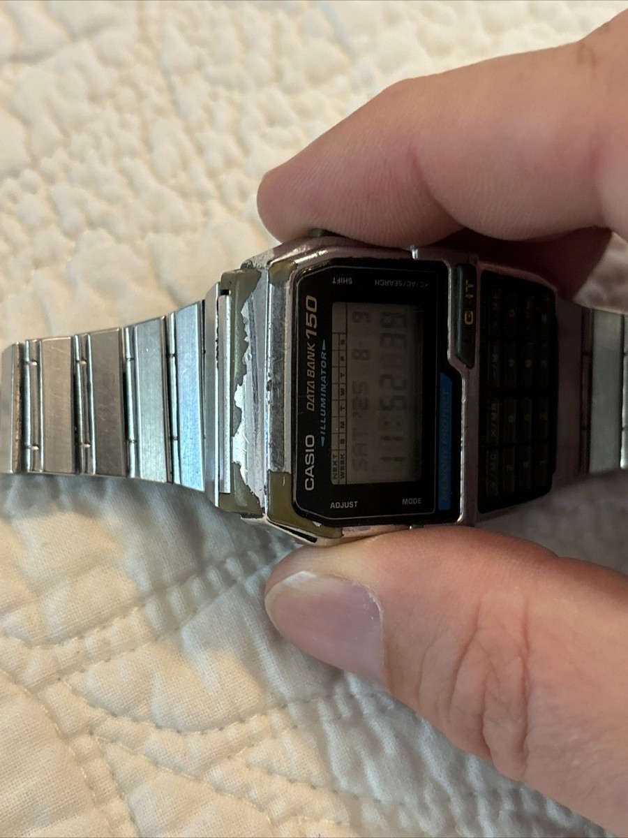 1995 Vintage Casio Data Bank 150 DBC-1500 Calculator Watch