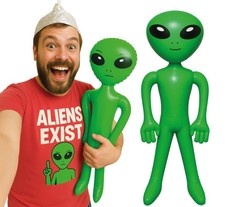 INFLATABLE GREEN ALIEN, 85 CM