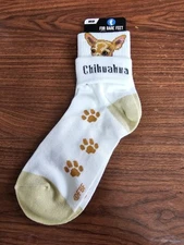 Women's Size Medium (6-11) For Bare Feet Chihuahua Paws Socks