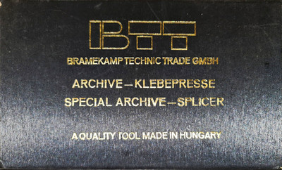 Letzte BTT Bramekamp Archive-Klebepresse / Special Archive-Splicer   Made in Hun