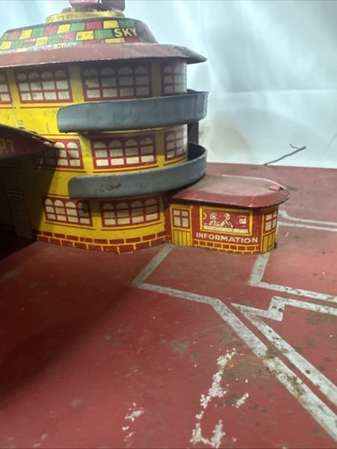 Vintage Marx Tin Litho Main Street City Airport Base for Parts/Fixup/Restoration - Picture 9 of 24