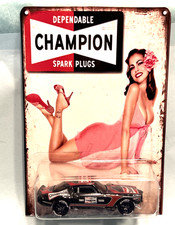 "Custom Made" Hot Wheels 1970 Camaro Champion Spark Plugs Real Riders