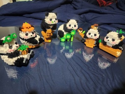 COMPLETED 3D Panda Puzzle FULL 6 SET  Building Blocks 99% ASSEMBLED
