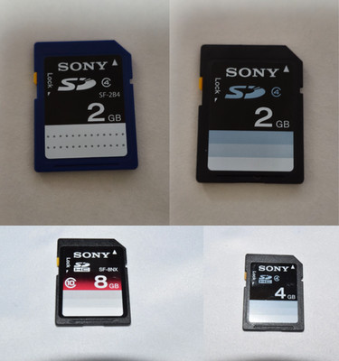 Sony SD SDHC Memory Card 2GB 4GB 8GB Various Capacity Used
