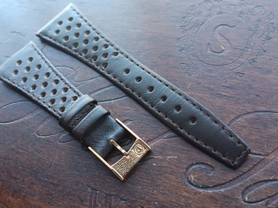 Roamer Vintage 25mm Rallye Leder Band für Rockshell  ( Braun/Gold )