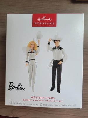 MIB Hallmark 2025 WESTERN STARS Barbie & Ken Ornament Set - FREE SHIPPING