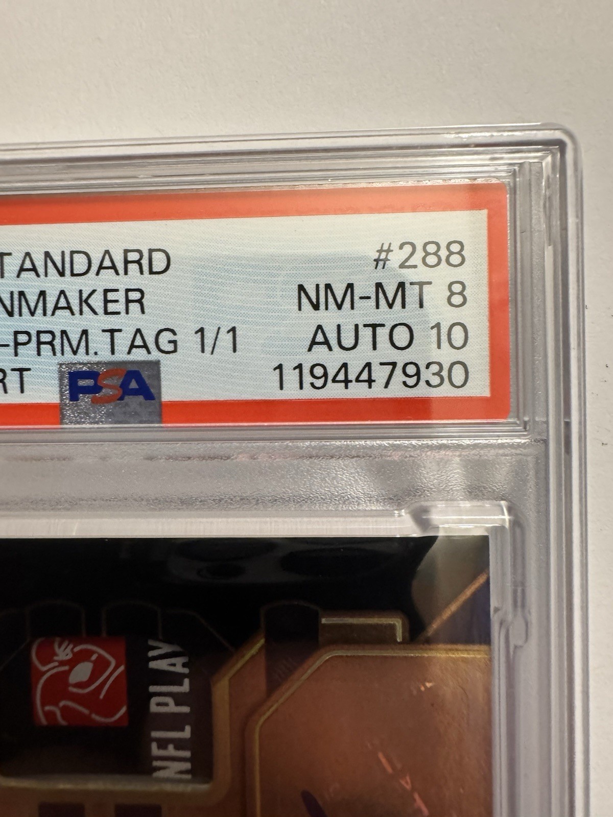 2023 Panini Gold Standard Luke Schoenmaker 1/1 Rookie Auto Logo Man Nike PSA GEM view 9