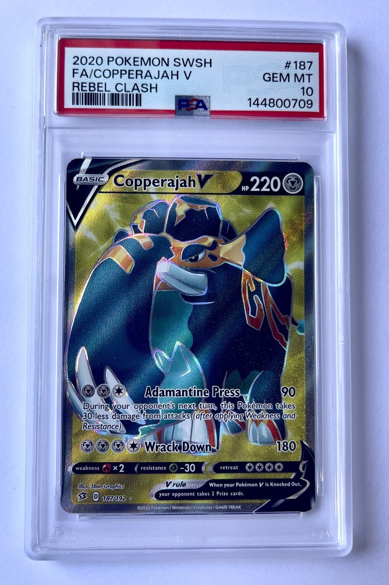 2020 Pokemon Copperajah V 187/192 Rebel Clash PSA 10 Gem Mint Full