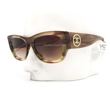 Chanel Sunglasses Brown Green Mix Gold CC Logo ch5507A 1743/S5 No Case