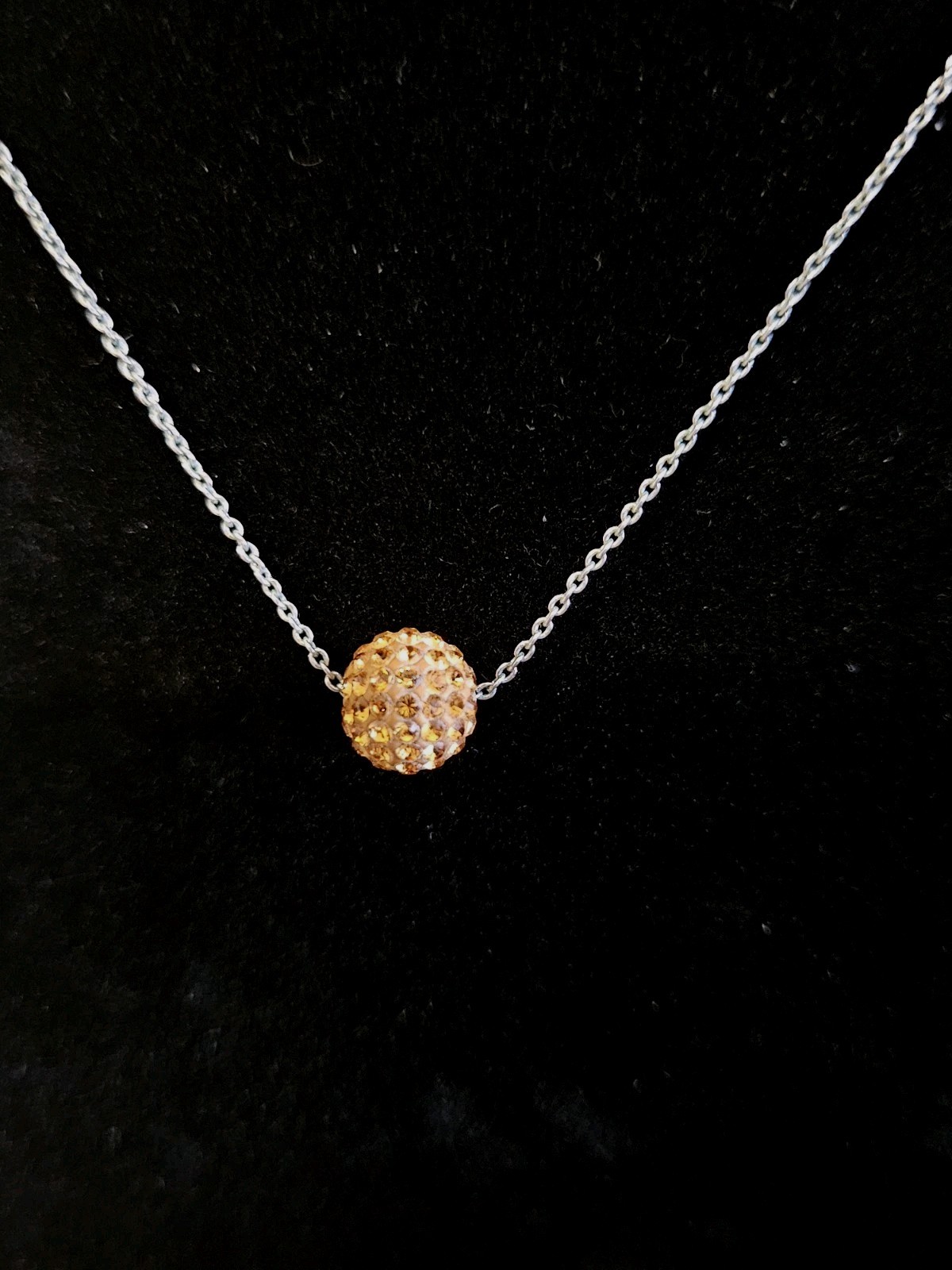 Swarovski Crystal Touchstone Crystal Necklace Topaz NOVEMBER