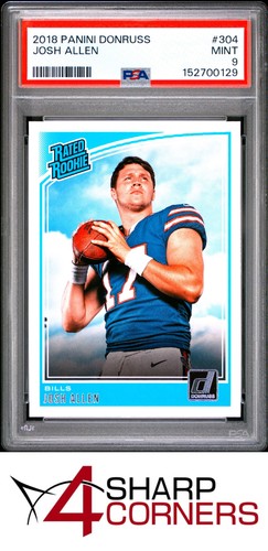 2018 PANINI DONRUSS #304 JOSH ALLEN RC RATED ROOKIE BILLS PSA 9