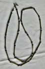 '80's-90's vintage 27" STERLING SILVER long BUGLE & Amethyst Beads NECKLACE — photo 4