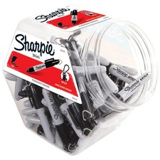 Sharpie Mini Permanent Marker Fine Point - Black, Pak of 72 35124 