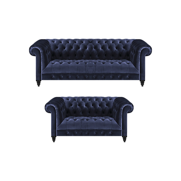 Wohnzimmer Chesterfield Einrichtung 2X Sofas Sofa Dreisitze Mit Zweisitzer Couch-image