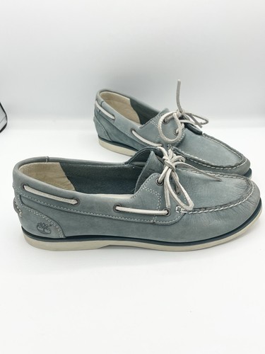 Timberland Mujeres Earthkeepers Barco Zapatos Reino Unido 7 Ancho Azul Cuero Cubierta Zapatos - Imagen 2 de 6