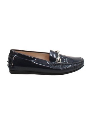 Tod's flache Damenschuhe UK 3 blau 100% Leder Halbschuh