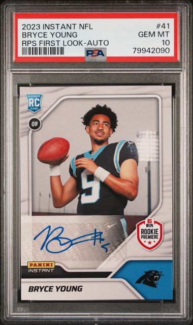 Bryce Young Carolina Panthers 2023 Instant NFL RPS FIRST LOOK AUTO PSA 10 
