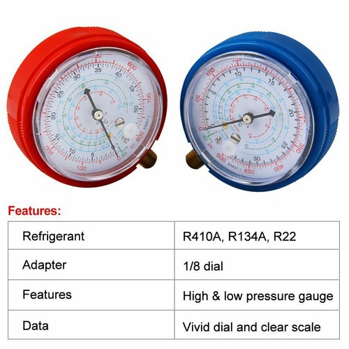 Manómetro de baja presión de alta calidad R22 R404A R134A R410A 2 piezas presión PSI KPA - Imagen 11 de 12