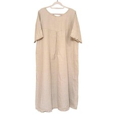 Nest Robe Linen Dress Japan Made Natural Color Size Free-Flowing Summer Used