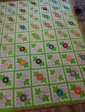 Handmade 100 By 102 Quilt.