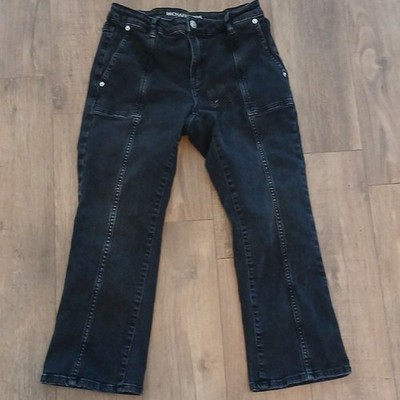 Michael Kors Black Denim Jeans High Rise Straight Regular Fit Stretch