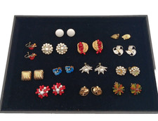 Vtg Clip On Screw Back Costume Earrings Various Styles Lot of 13 Some Signed