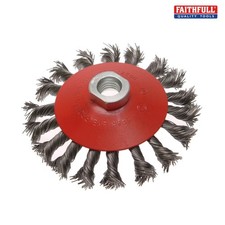 Image of Faithfull Conical Wire Brush 115mm x M14 x 2 0.50mm Wire - 1211514150