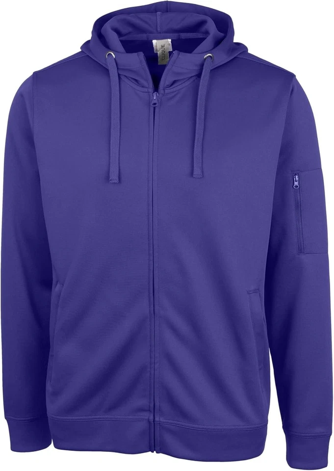 Spin Dyed Polyester Hoodie in Royal Purple - Image 3 of 4